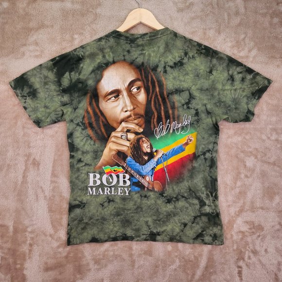 The Roxx Bob Marley Camouflage Graphic 2 Sided T-Shirt Men's Size L Reggae Music - Picture 2 of 10